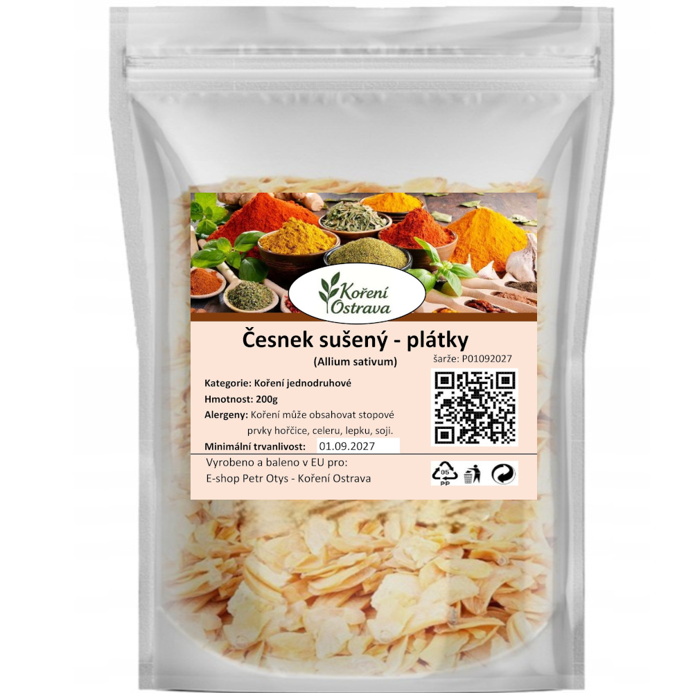 Česnek sušený plátky