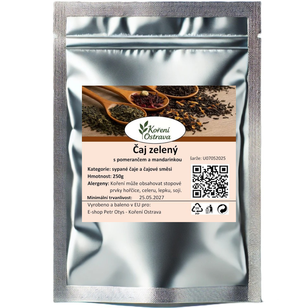Čaj zelený s pomerančem a mandarinkou
