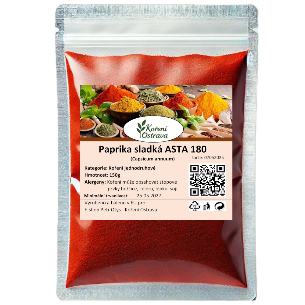 Paprika sladká mletá ASTA 180 maďarská