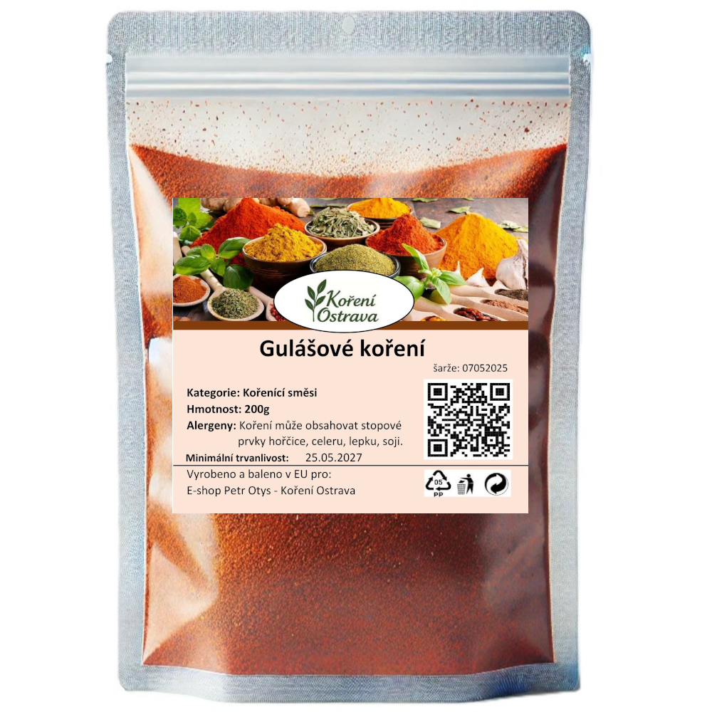 Gulášové koření - papriková chuť pro hovězí i vepřový guláš.