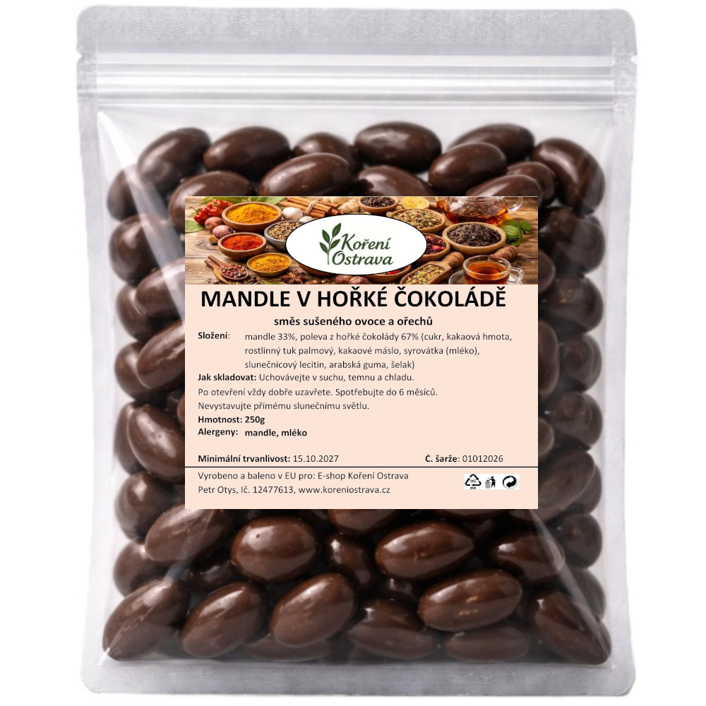 Mandle v hořké čokoládě
