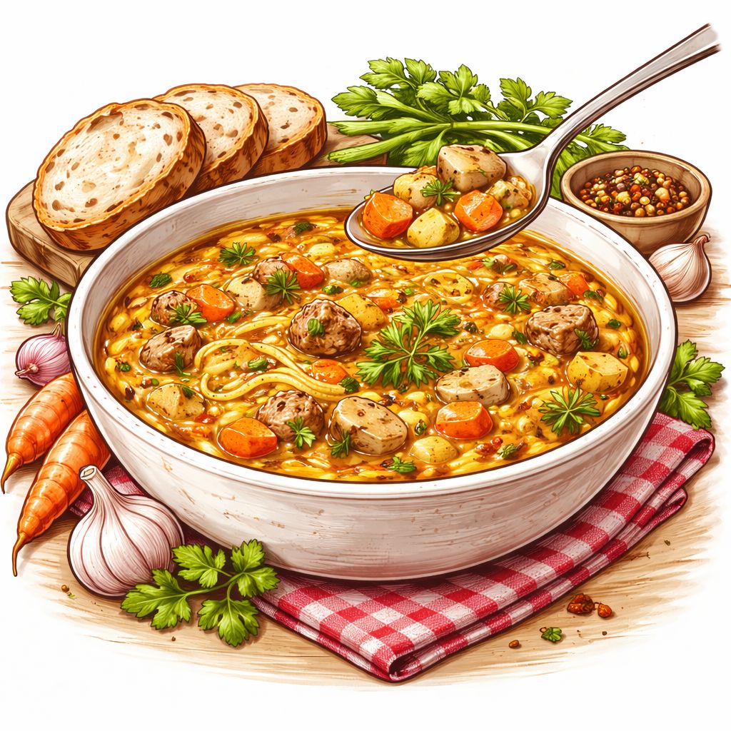 Koření a bujóny pro polévky a silné domácí vývary.