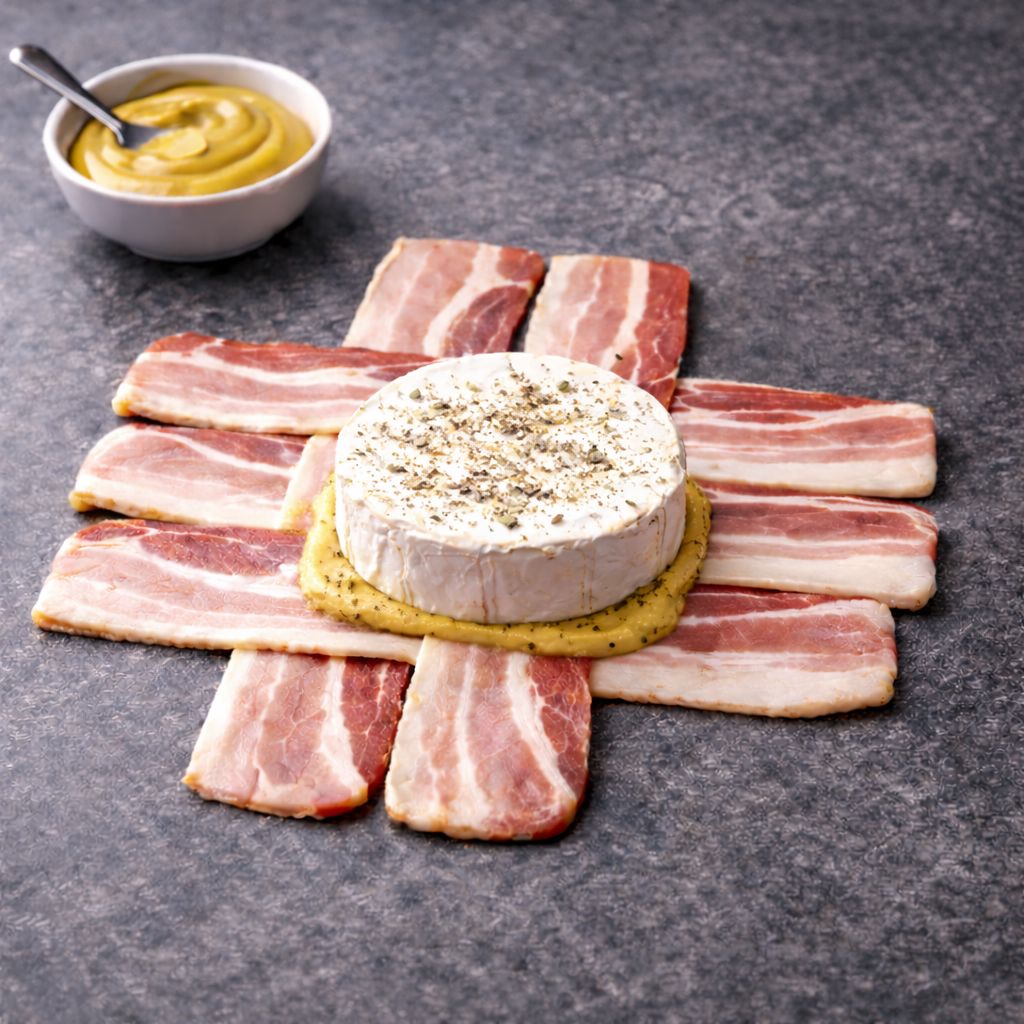 Položte hermelín a vršek lehce posypte kořením.