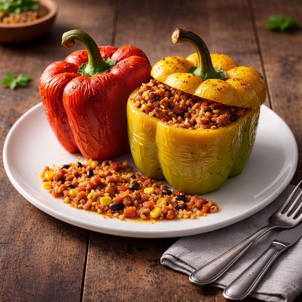 Zapékané řecké plněné papriky