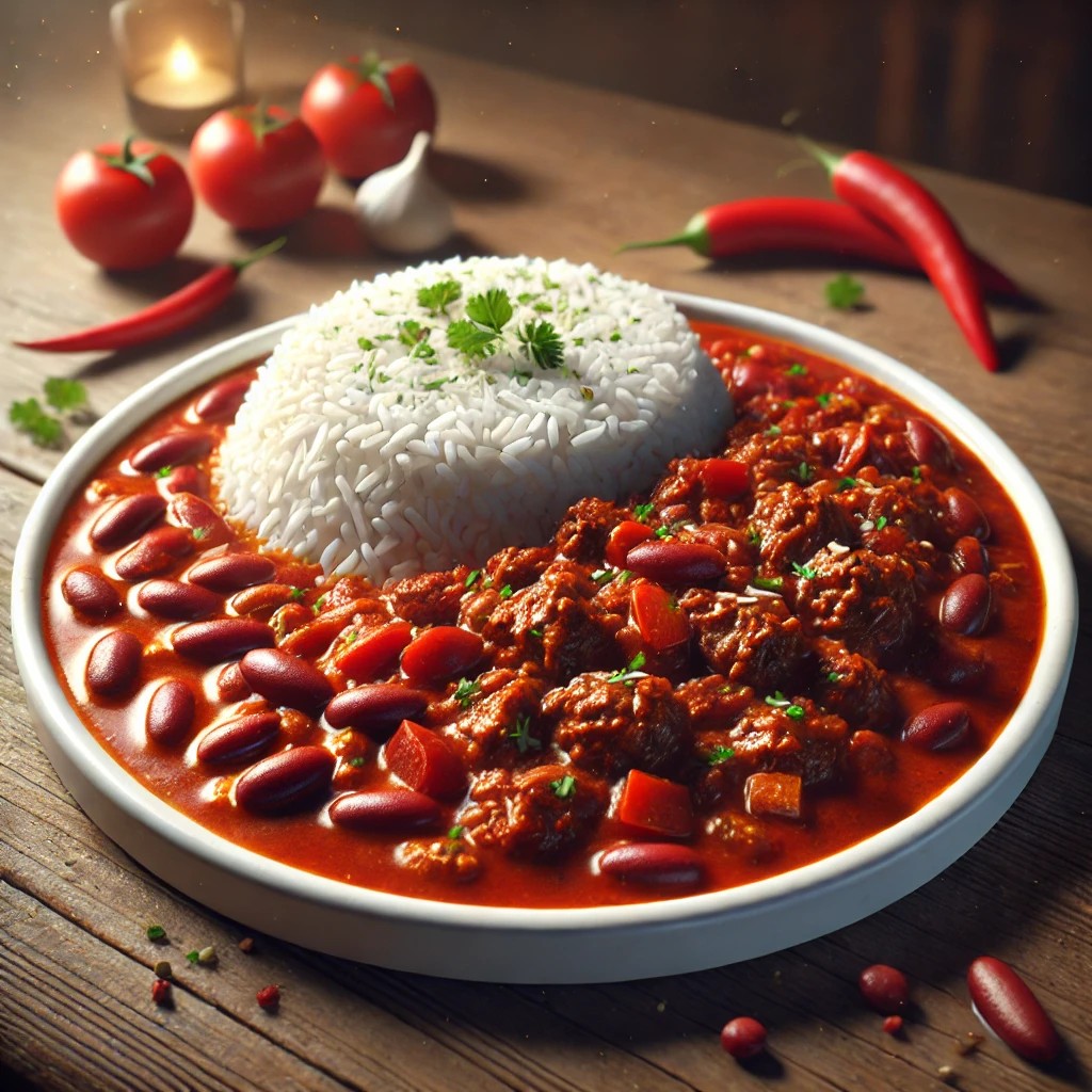 Hovězí chilli con carne s rýží