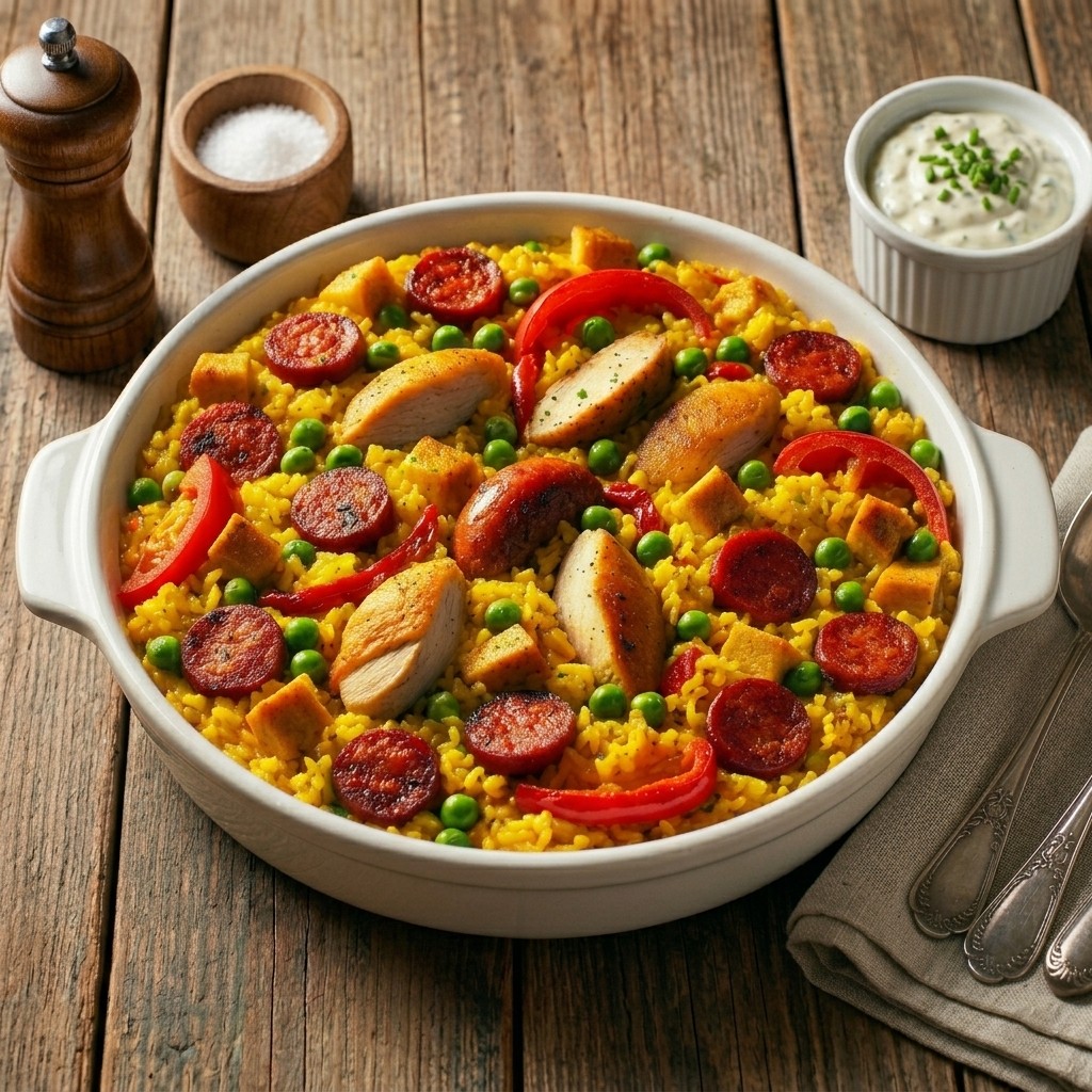Paella s kuřecím masem