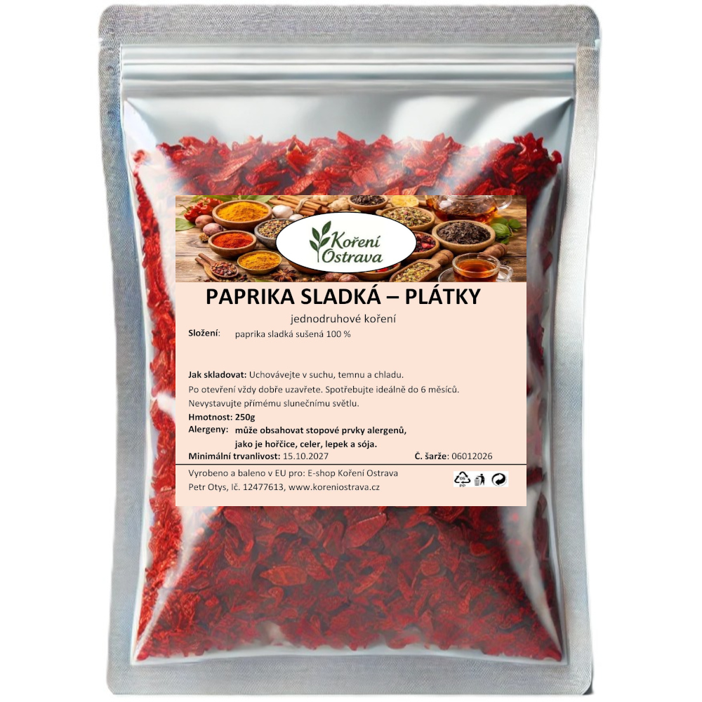 Paprika sladká-sušené plátky