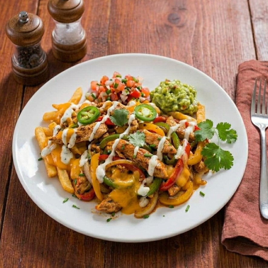 Kuřecí fajitas s hranolkami