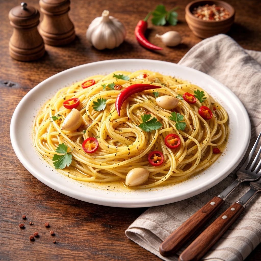Spaghetti aglio, olio e peperoncino