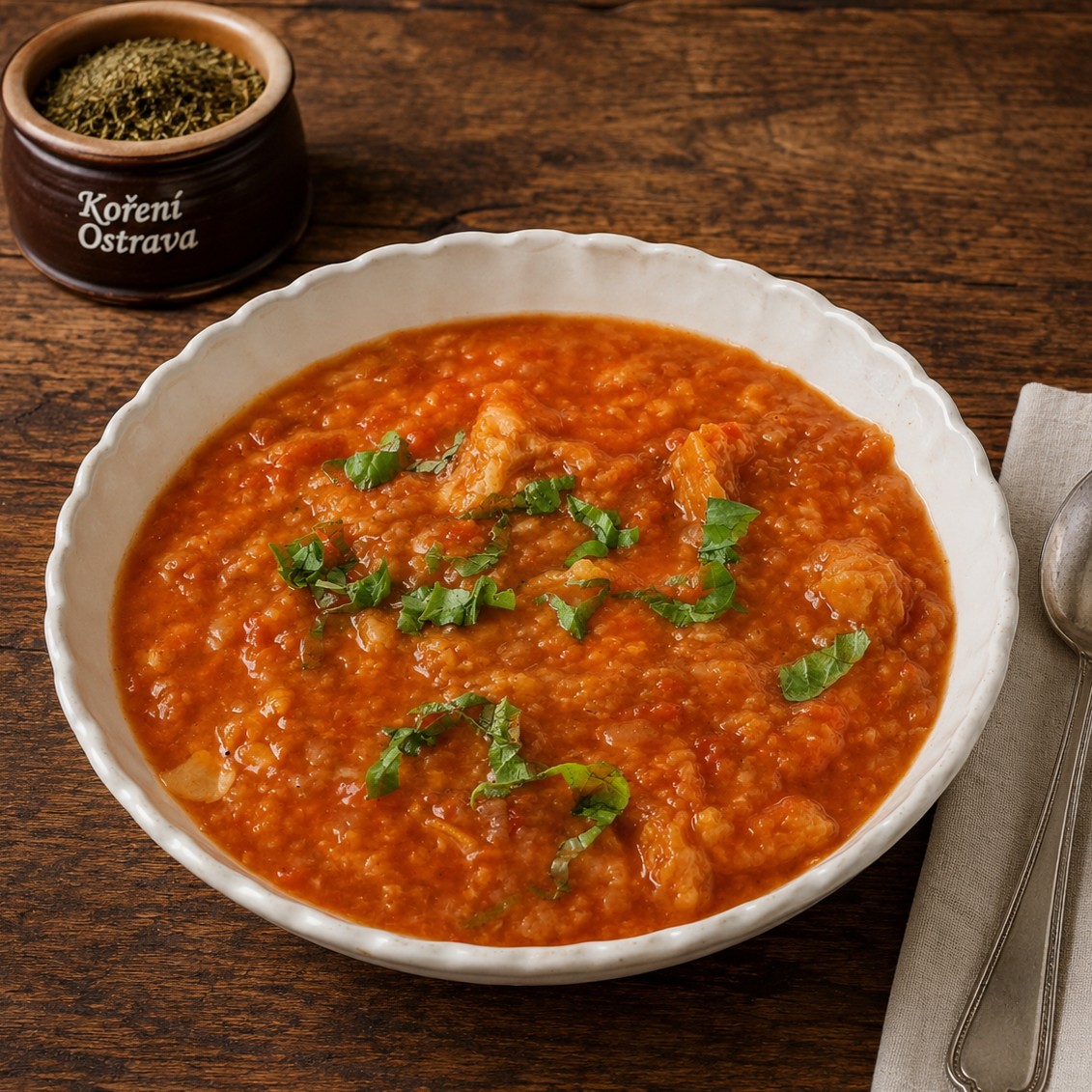 Pappa al pomodoro – tradiční toskánská rajčatová polévka s bílým pečivem a bazalkou
